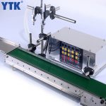 YTK-LJZ-D3000CW-A Semi-automatic Two Nozzles Diaphragm Pump Liquid Filling Machines With Conveyor and Guardrail